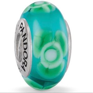 Pandora turquoise flower charm (Discontinued)
